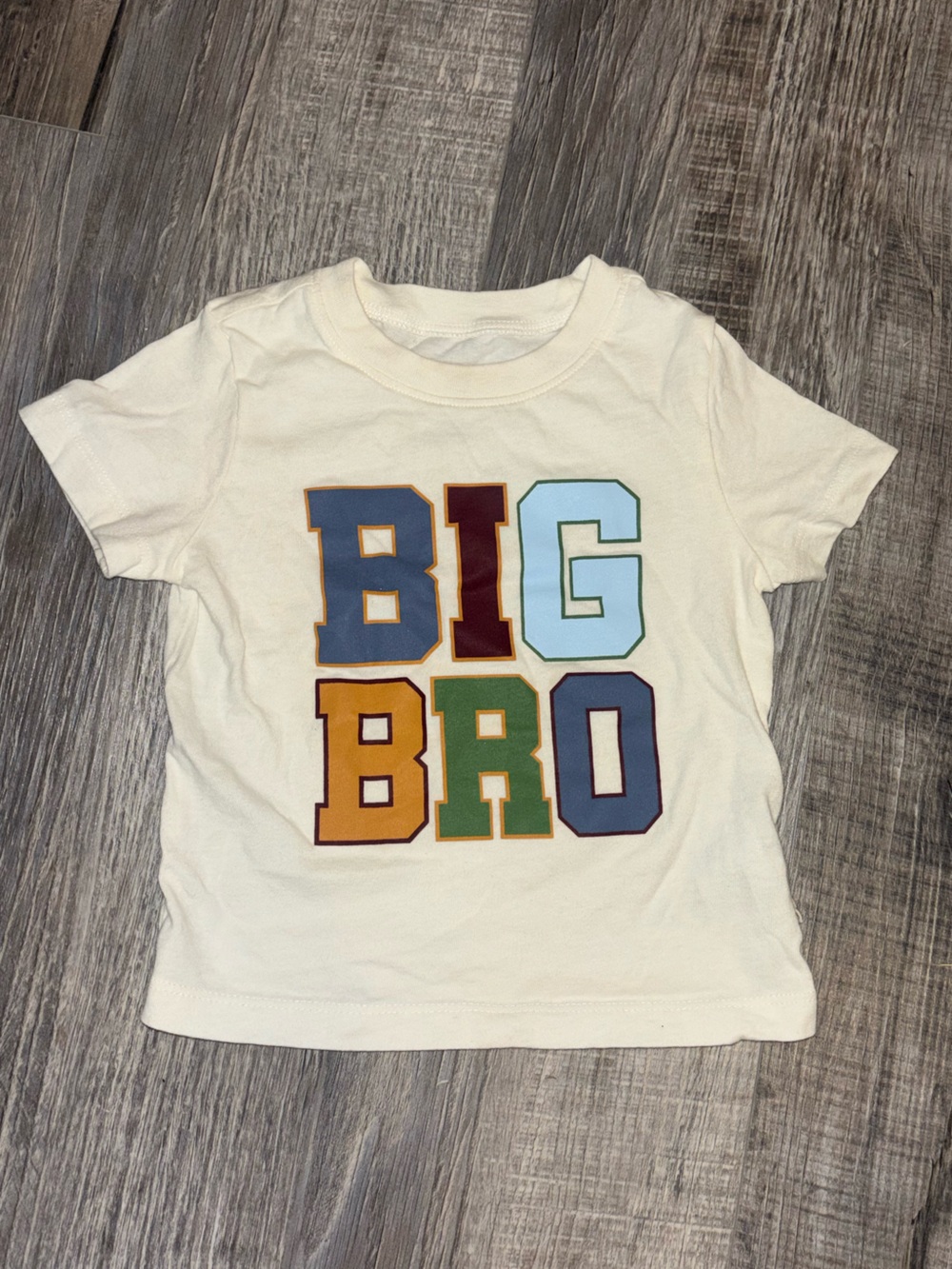 GAP Cream Tee with Colorblock 'BIG BRO' Graphic
